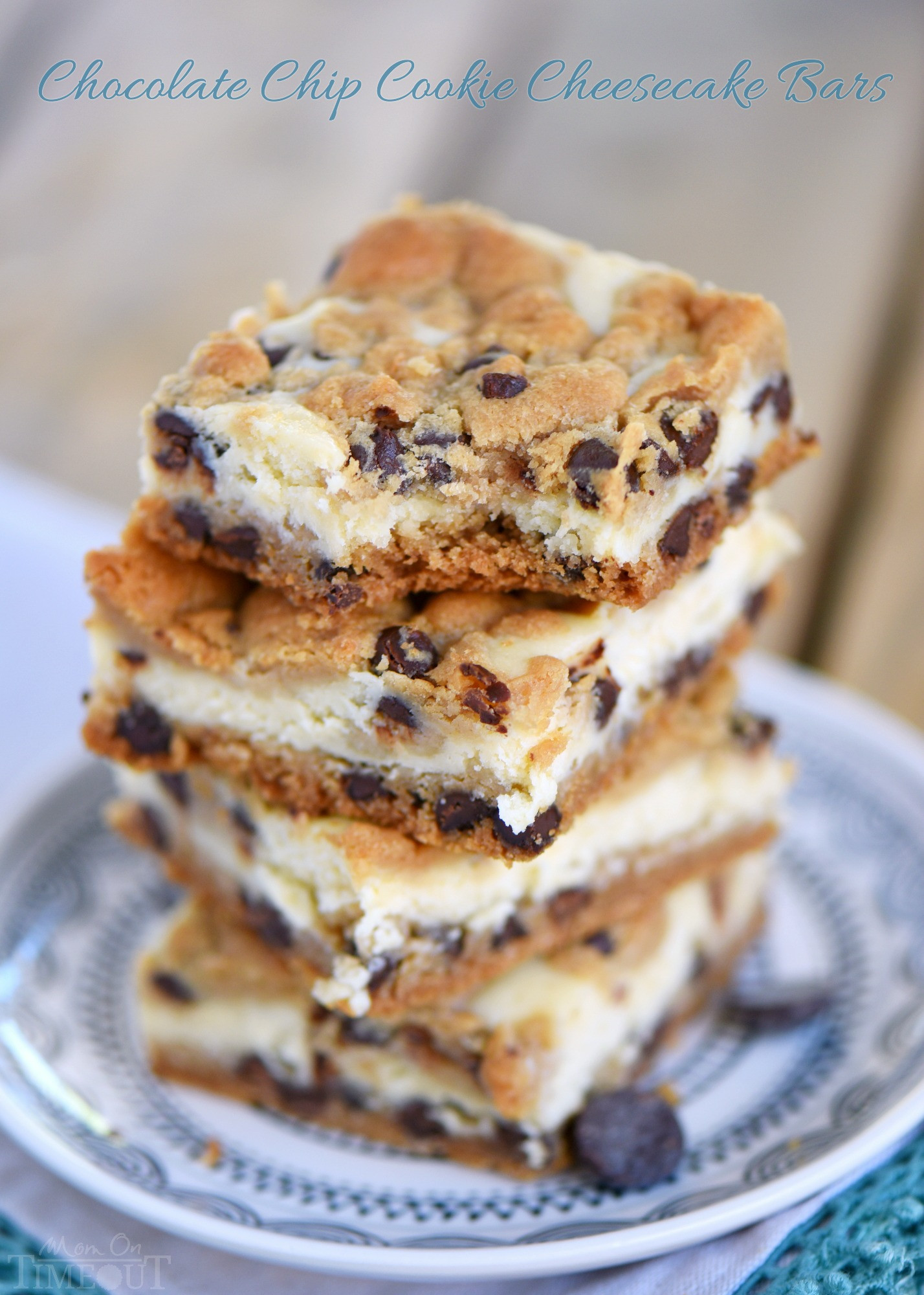 Easy Desserts Recipes
 Chocolate Chip Cookie Cheesecake Bars Mom Timeout