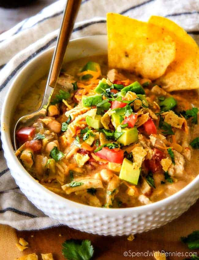 Easy Dinner Recipes For Family Of 6
 Creamy White Chicken Chili Crockpot Version Spend With