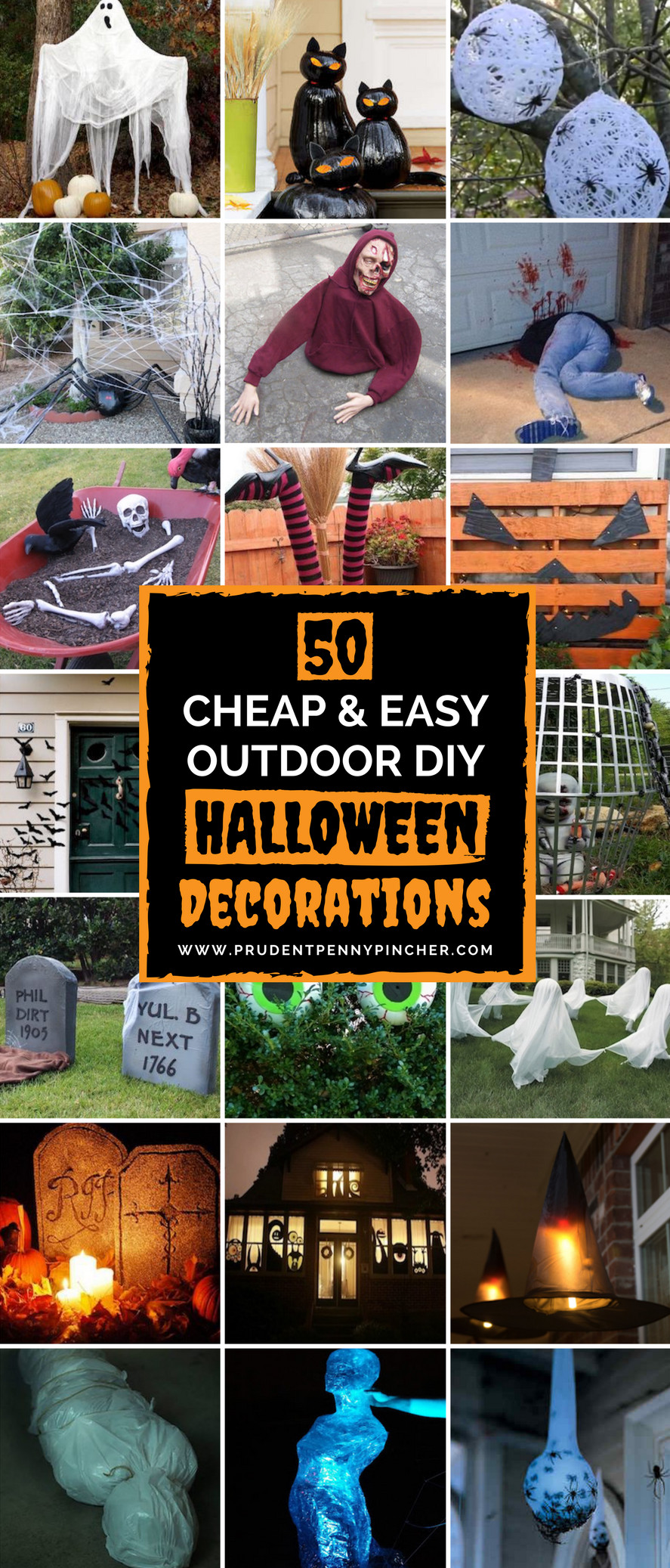Easy DIY Halloween Decorations Outdoor
 50 Cheap and Easy Outdoor Halloween Decor DIY Ideas
