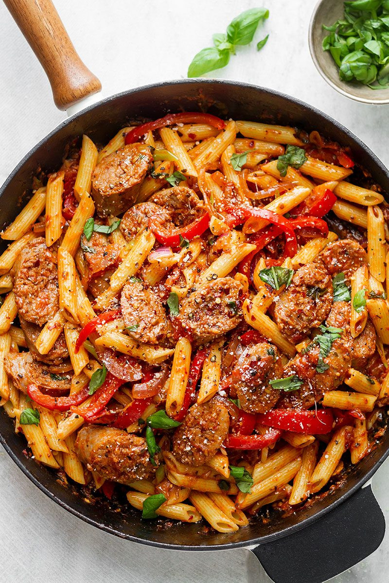 Easy Pasta Dinners Recipes
 Sausage Pasta Skillet Recipe — Eatwell101