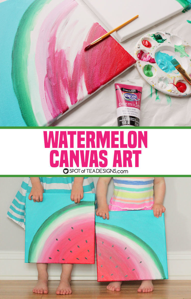 Easy Things For Kids To Paint
 Sweet Summer Watermelon Canvas Art