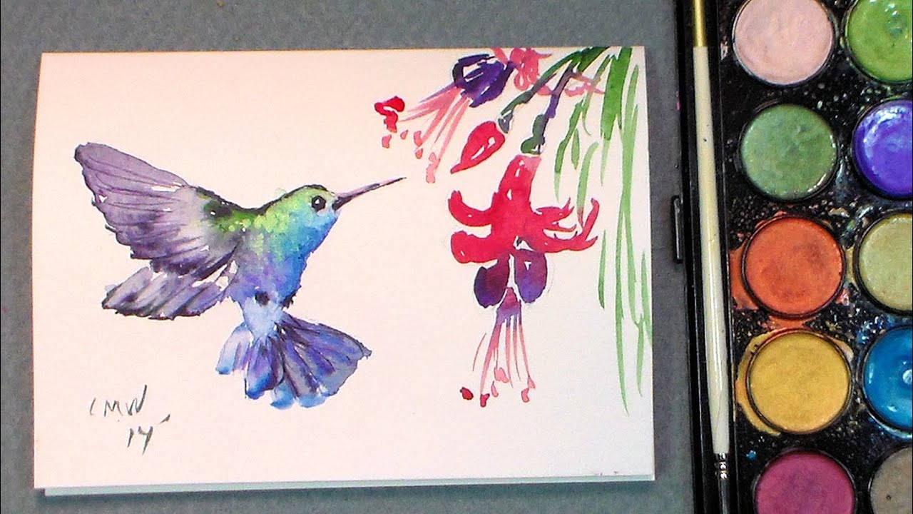 Easy Things For Kids To Paint
 Paint a quick hummingbird in watercolors quick & easy