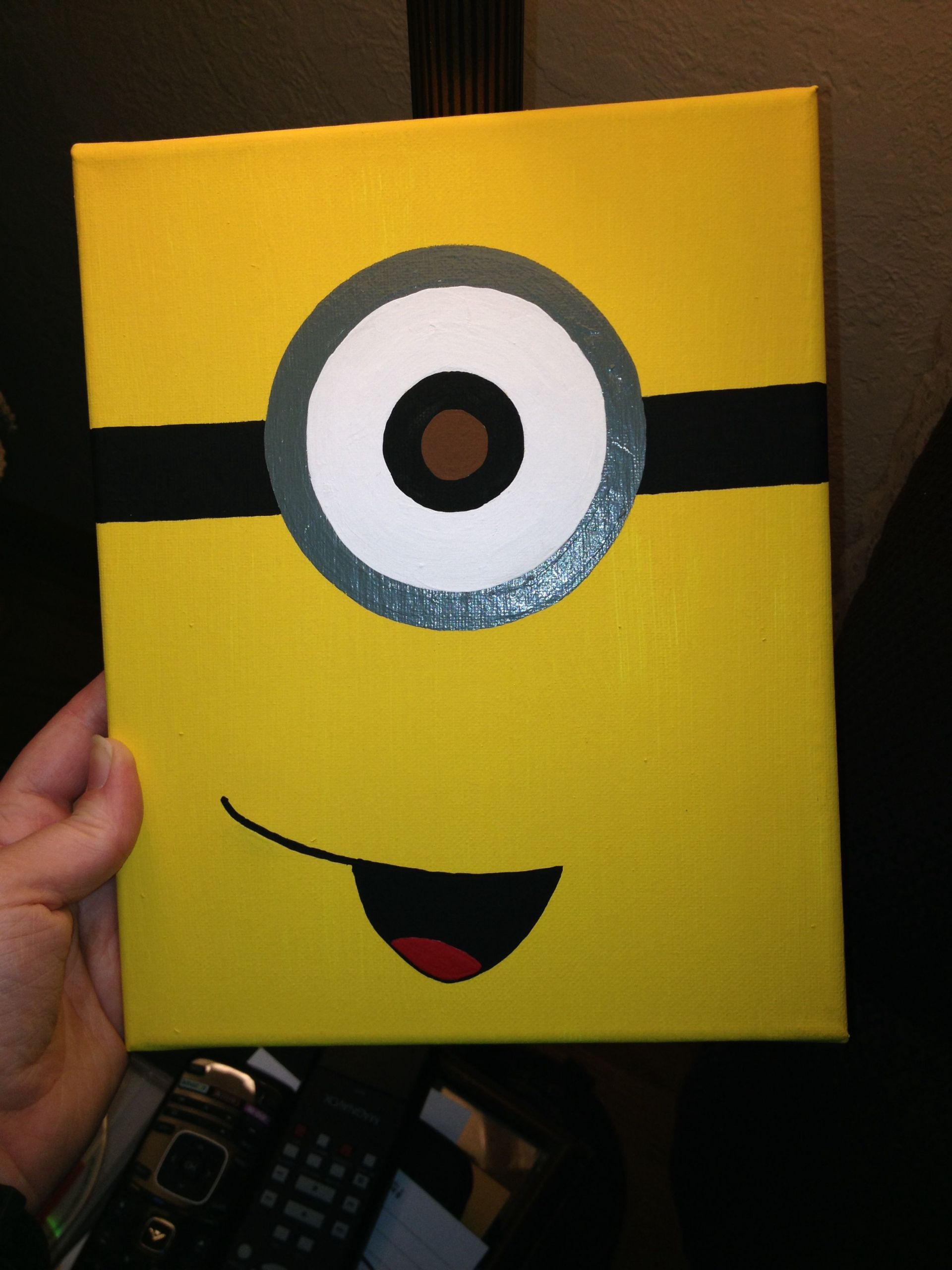 Easy Things For Kids To Paint
 Minion canvas My projects in 2019