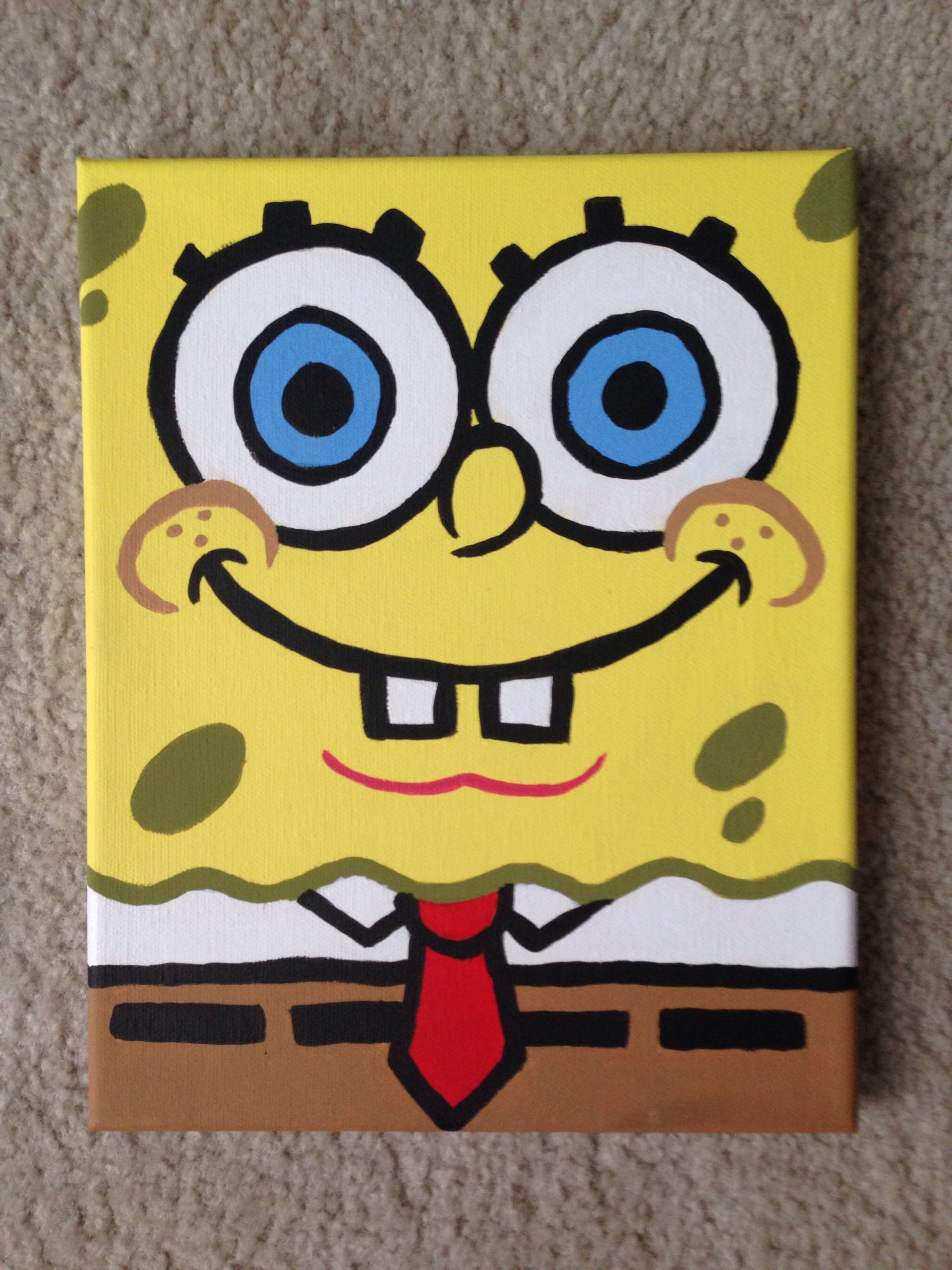 Easy Things For Kids To Paint
 Spongebob Canvas canvases