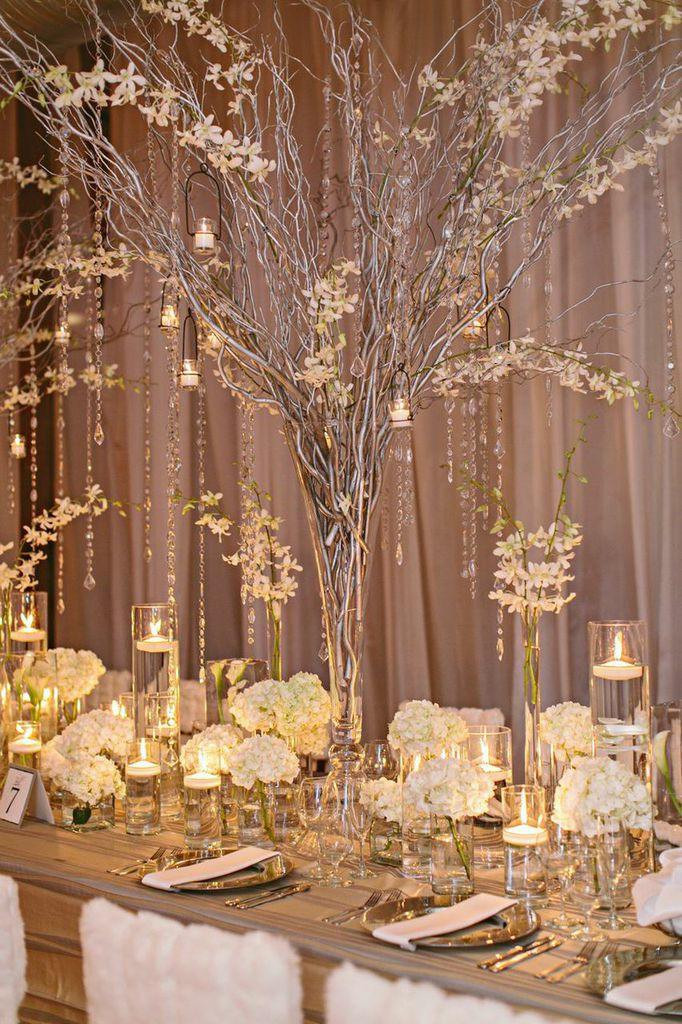 Elegant Wedding Table Decorations
 Elegant Durham Wedding at The Cotton Room from Almond Leaf