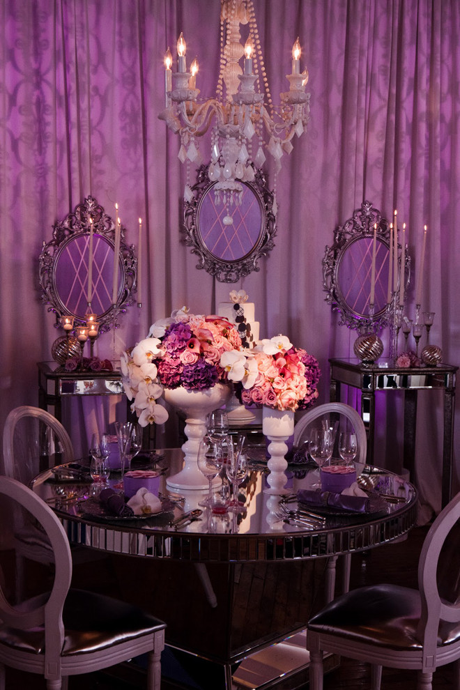 Elegant Wedding Table Decorations
 Purple wedding table decor