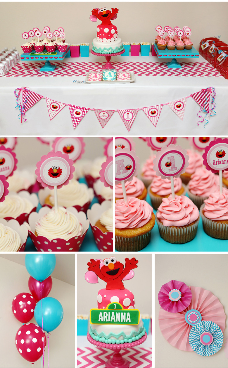 Elmo Birthday Decorations
 Arianna s First Birthday Girly Elmo Party nicole is