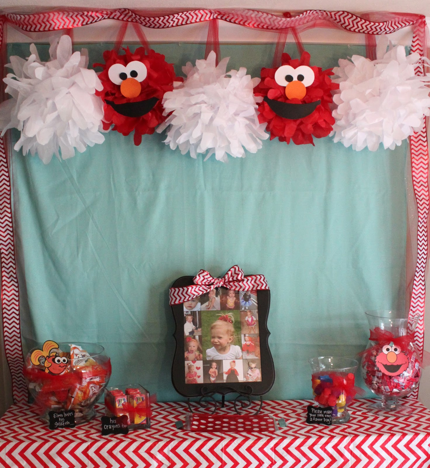 Elmo Birthday Decorations
 Handmade Happiness Elmo 2nd Birthday Party