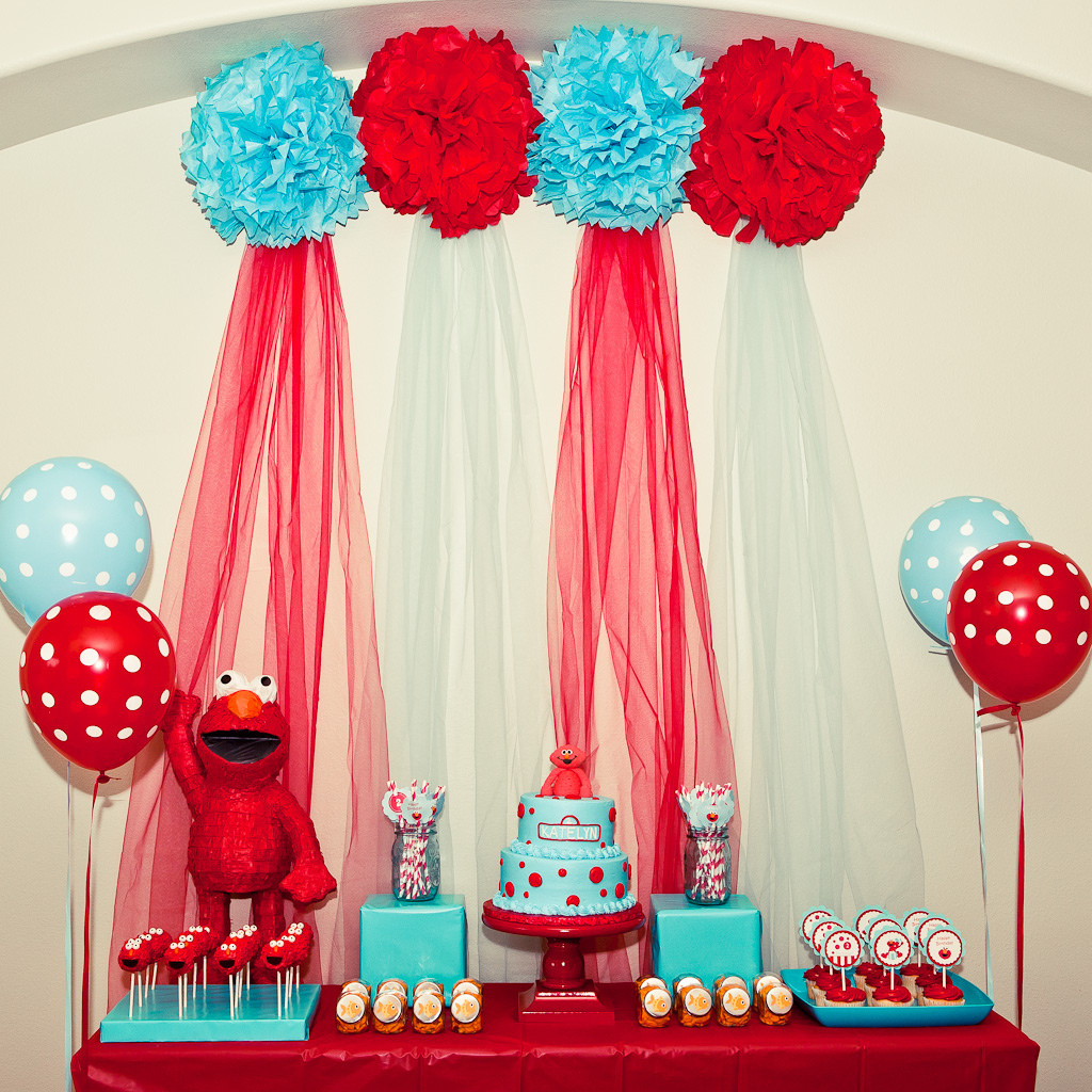 Elmo Birthday Decorations
 Kara s Party Ideas Red and Turquoise Elmo Party Sesame