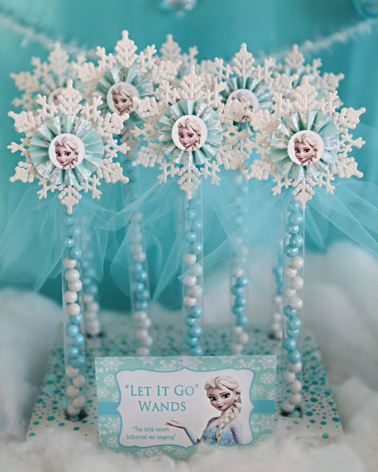 Elsa Birthday Decorations
 12 ELSA Inspired Party Favor Candy Wands