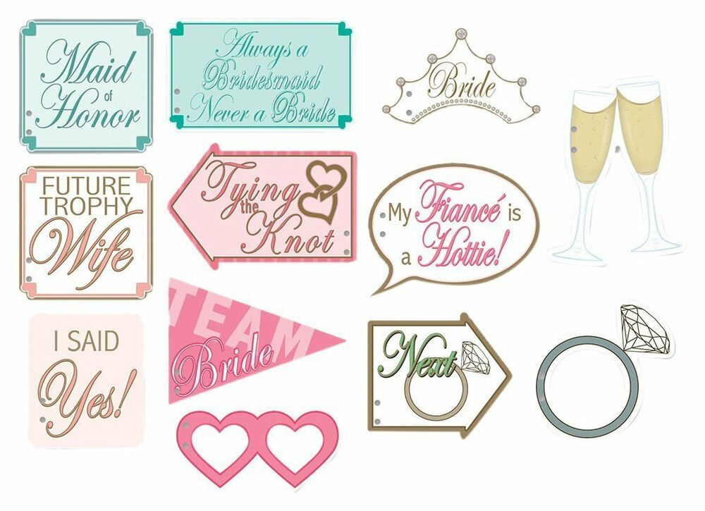 Engagement Party Photo Booth Ideas
 12 REVERSIBLE Bridal Shower WEDDING PHOTO SIGNS Engagement