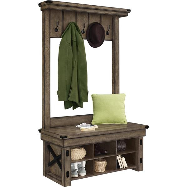 Entry Hall Tree Storage Bench
 Entry Bench and Coat Rack Hall Tree with Shelf Shoe