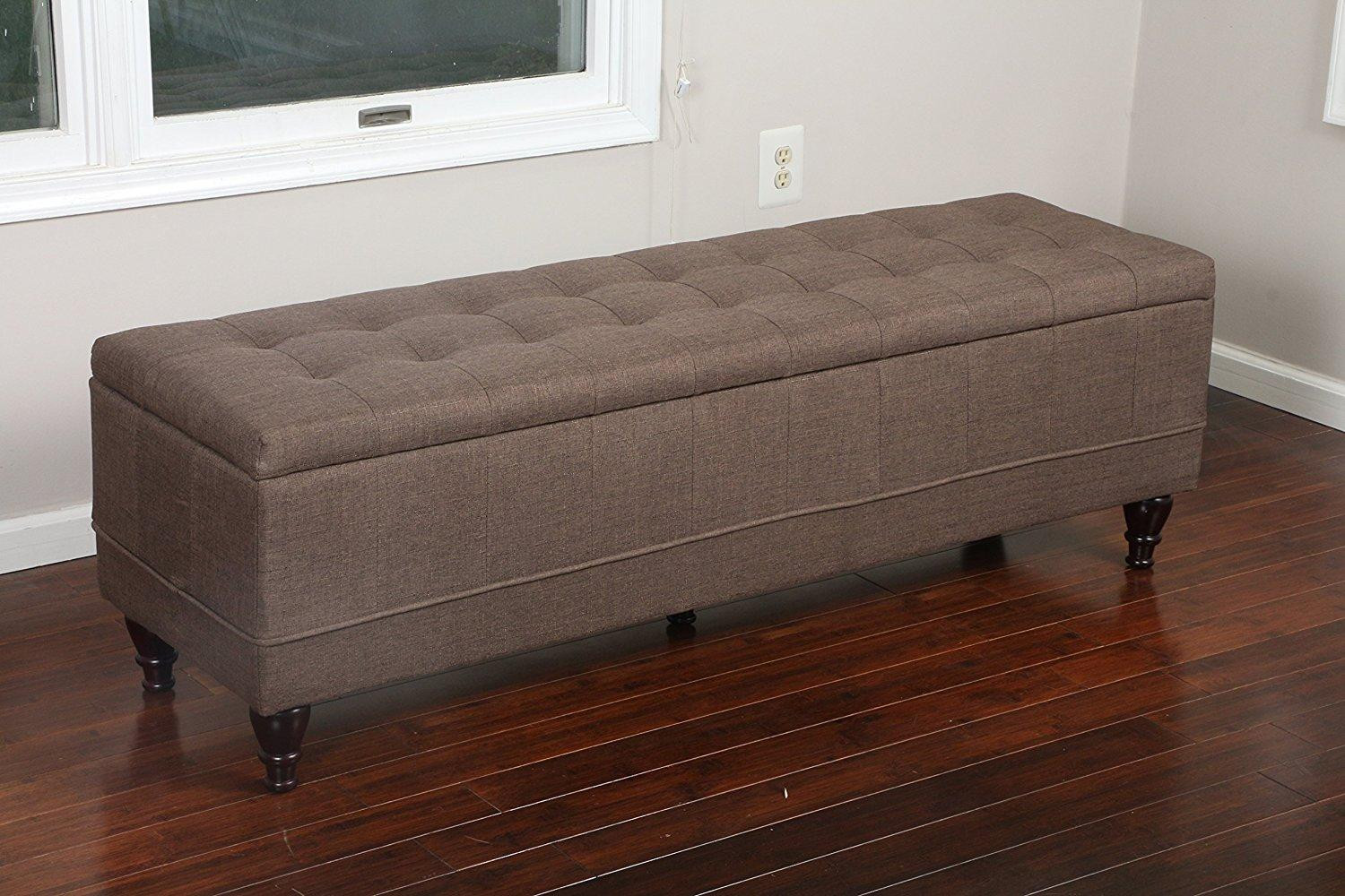 Extra Long Bench With Storage
 Extra Long Brown Ottoman Bench Front Bed Storage