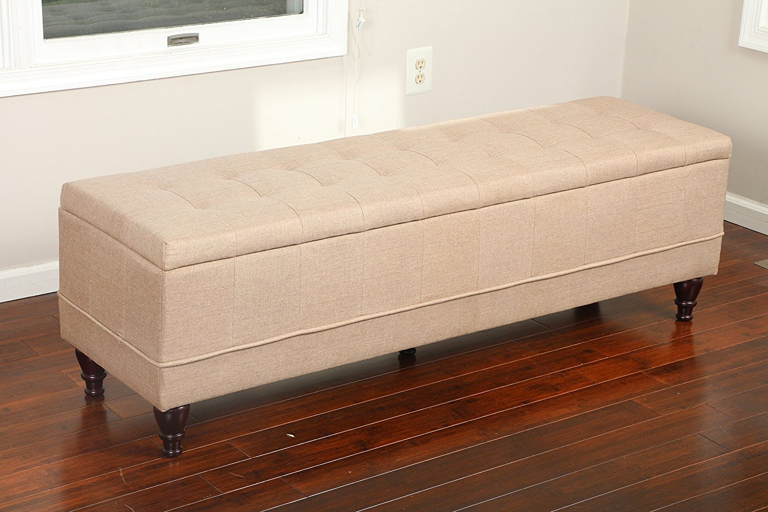 Extra Long Bench With Storage
 Light Brown Long Ottoman Bench Front Bed Storage