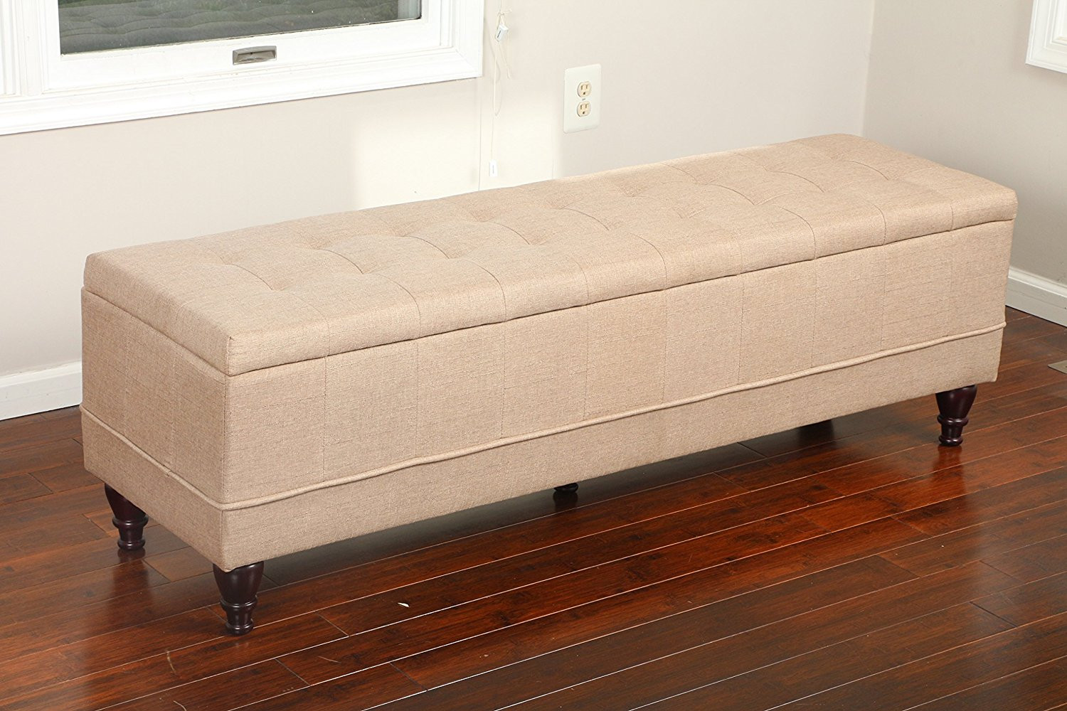 Extra Long Storage Bench
 Light Brown Long Ottoman Bench Front Bed Storage