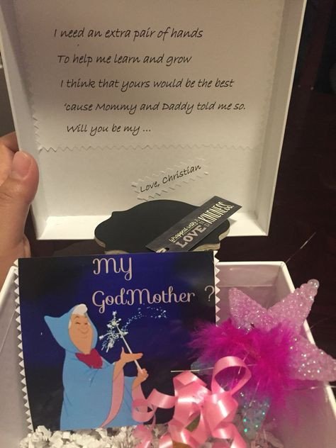 Fairy Godmother Gift Ideas
 Cute way to ask Godparents Baby