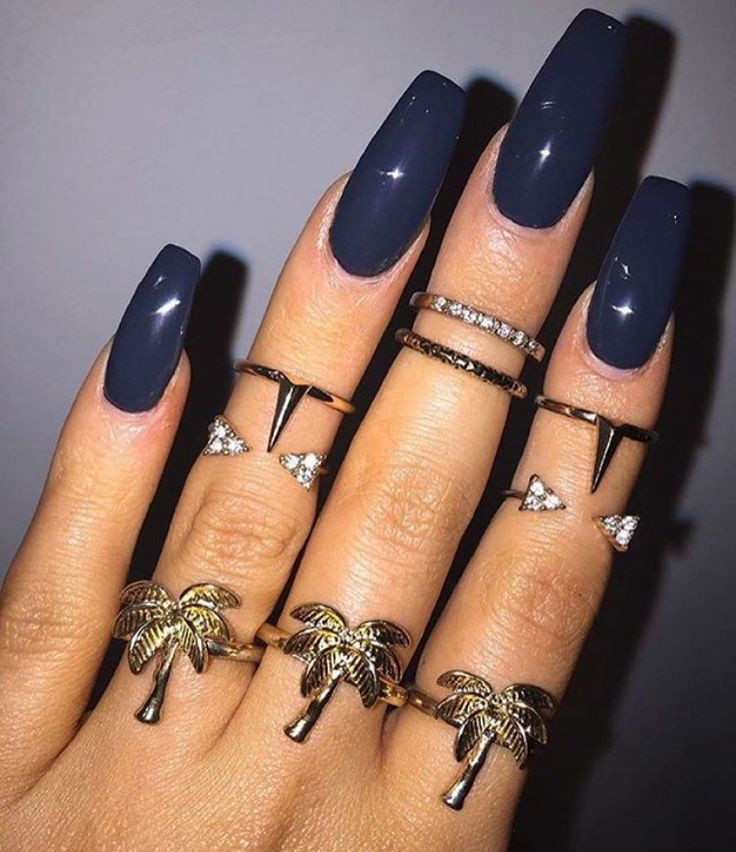 Fall Acrylic Nail Colors
 Best 25 Dark blue nails ideas on Pinterest