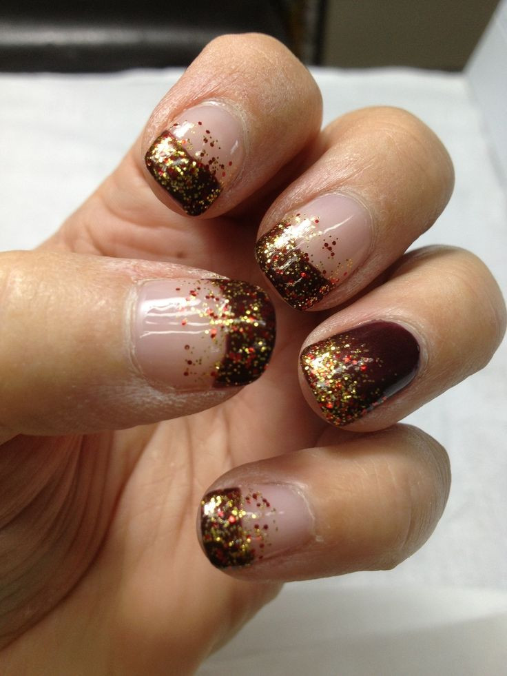 Fall Color Nail Designs
 Fall nails Gold nails and Fall on Pinterest
