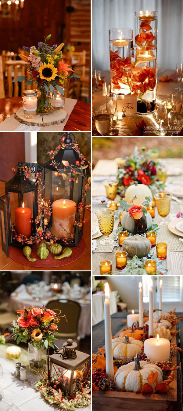 Fall Wedding Decorating Ideas
 46 Inspirational Fall & Autumn Wedding Centerpieces Ideas
