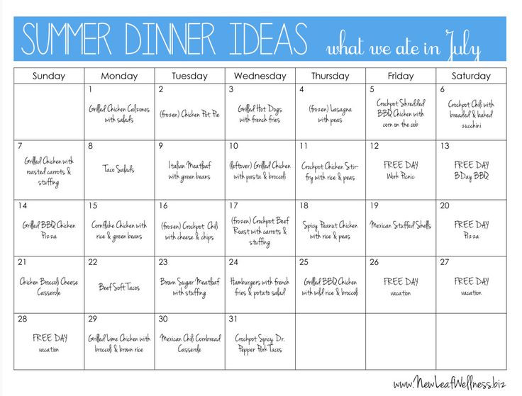 Family Dinner Menu Ideas
 29 best images about Summer Dinner Ideas on Pinterest