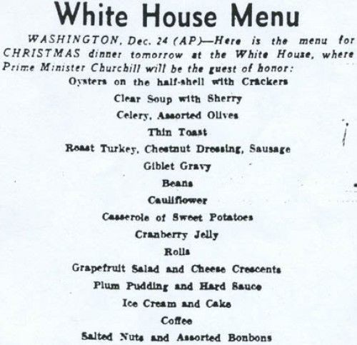 Family Dinner Menu Ideas
 This is what Christmas dinner at the White House has