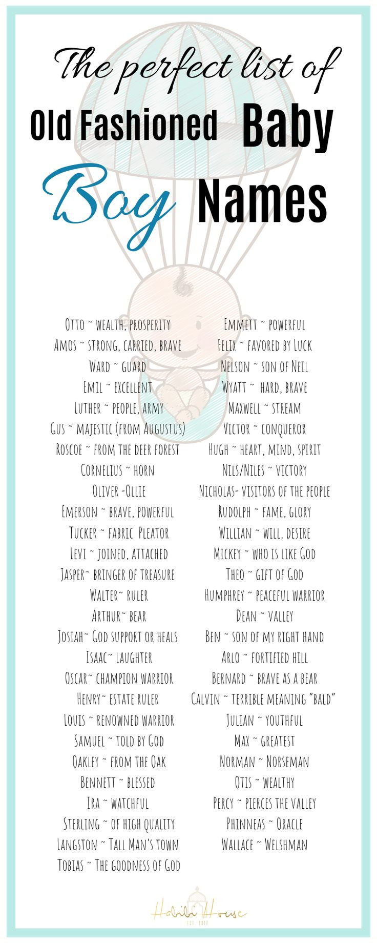 Fashion Baby Names
 Old Fashioned Baby Boy Names