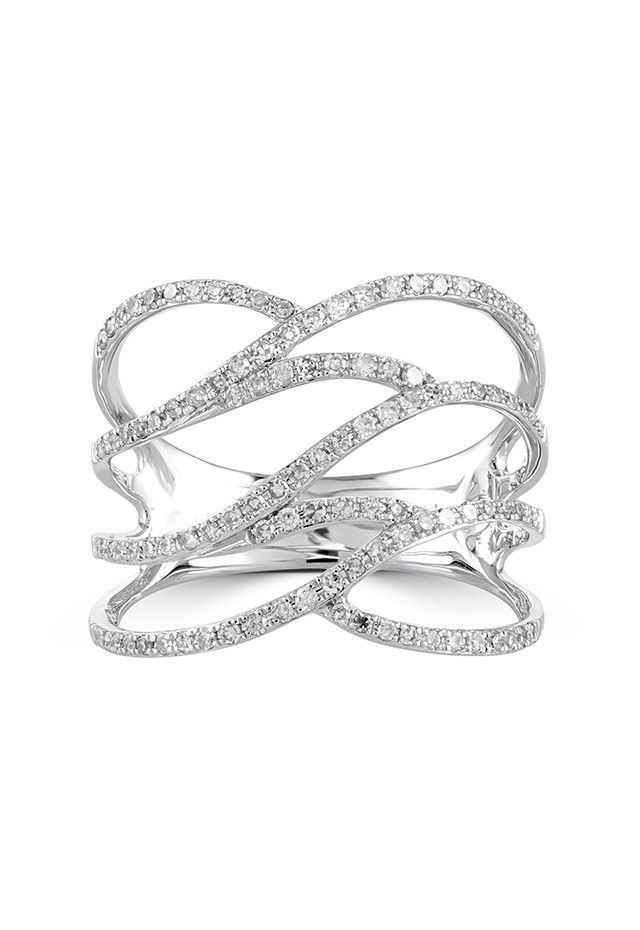 Fashion Diamond Rings
 Effy Pave Classica 14K White Gold Diamond Fashion Ring 0