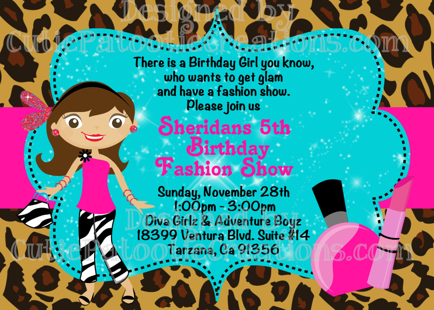 Fashion Show Birthday Party
 Fashion Show Birthday Invitation Fashion Runway Party