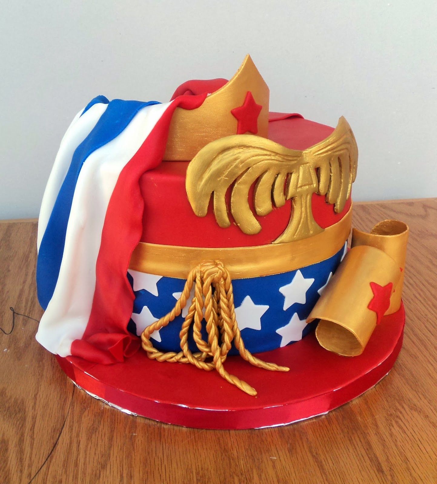 Female Birthday Cakes
 Delectable Cakes Wonder Woman with Cape Birthday Cake