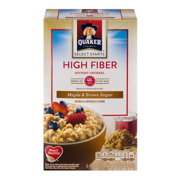 Fiber In Rolled Oats
 Quaker Oatmeal High Fiber Maple & Brown Sugar Instant