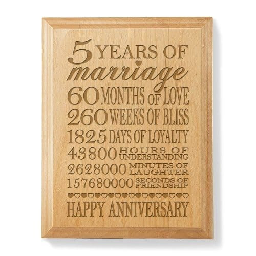 Fifth Anniversary Gift Ideas
 5th Wedding Anniversary Gift Ideas for Wife