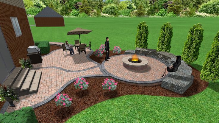 Fire Pit And Patio
 Brick paver patio and fire pit