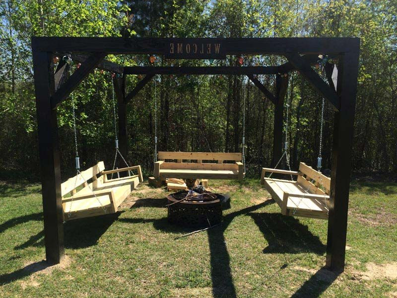 Fire Pit Swing Plans
 fire pit with swing Google Search
