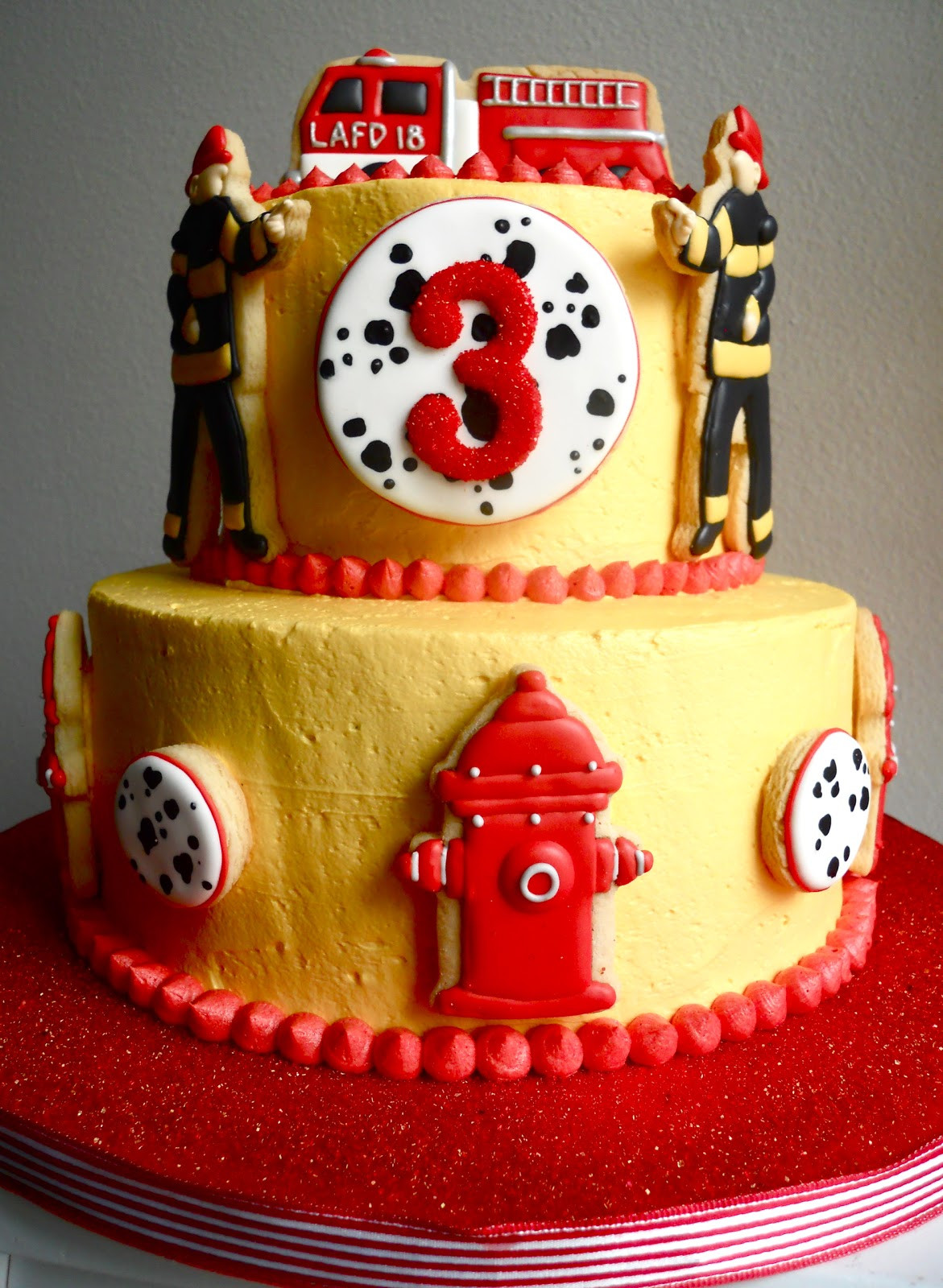 Firefighter Birthday Cake
 Oh Sugar Events Fireman Cake