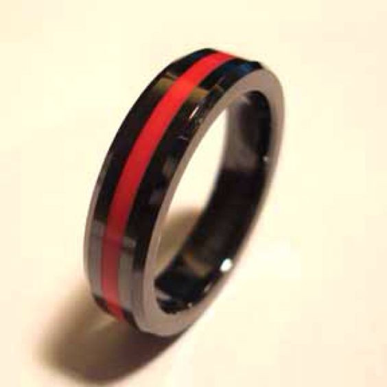 Firefighter Wedding Rings
 Fireman s wedding band its a must have for me