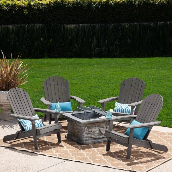 Firepit And Chairs
 Shop Marrion Outdoor 5 Piece Adirondack Chair Set with