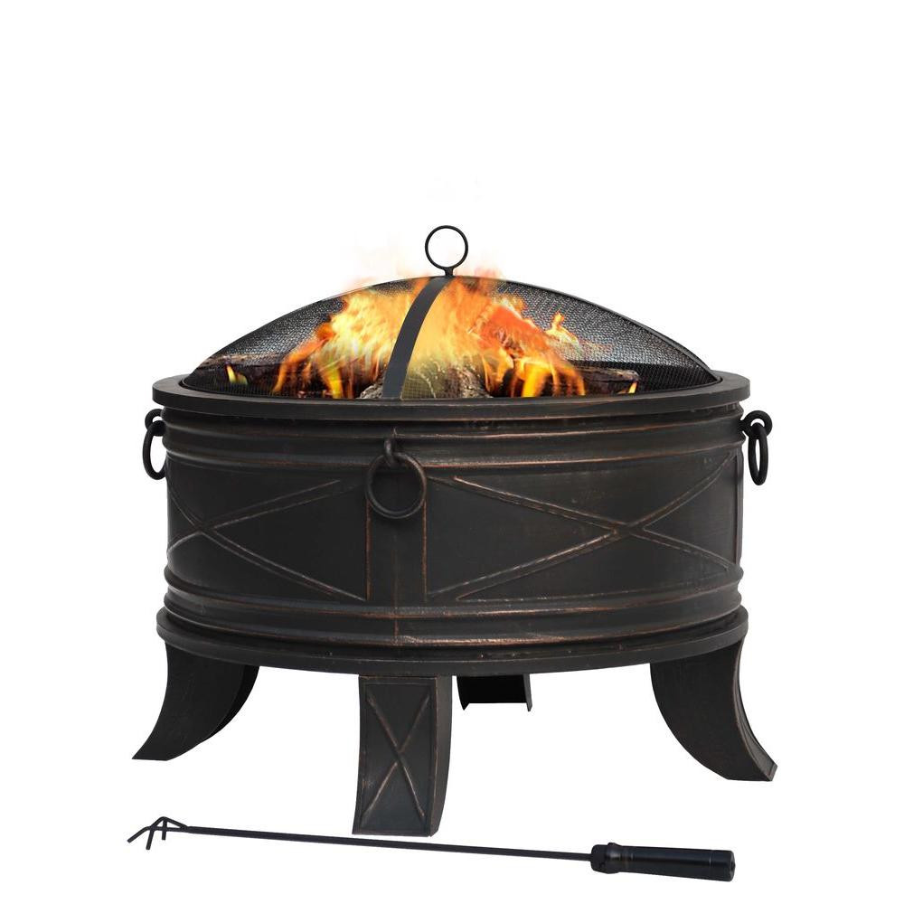 Firepit Covers Home Depot
 Hampton Bay Quadripod 26 in Round Fire Pit FT The