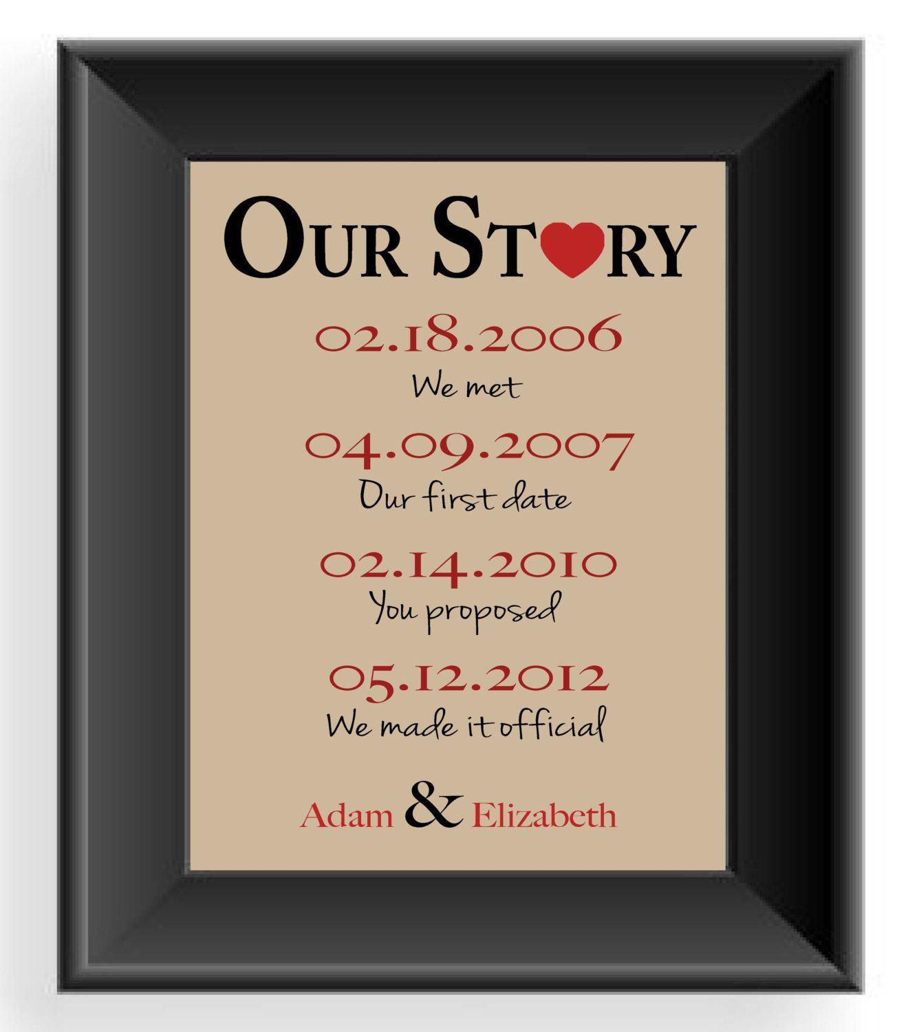 First Anniversary Gift Ideas For Couple
 Valentine s Day Gift Important Dates Wedding Gift for