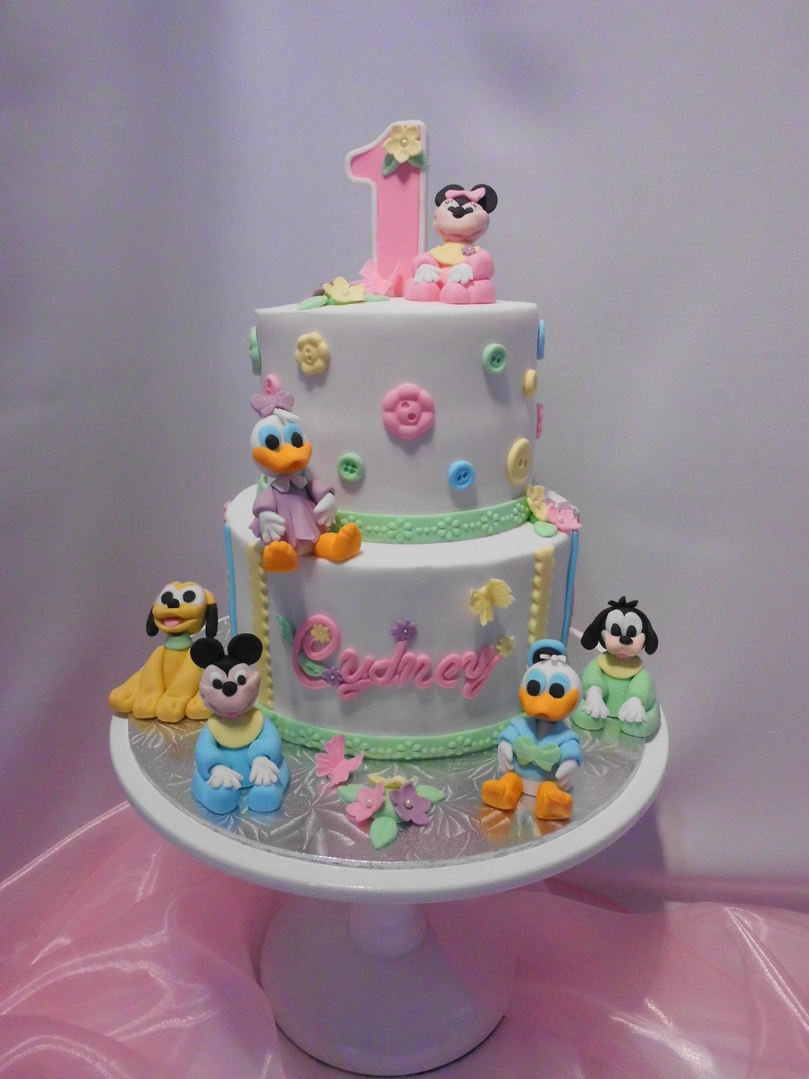 First Birthday Cakes For Girls
 Disney Babies First Birthday Cake CakeCentral