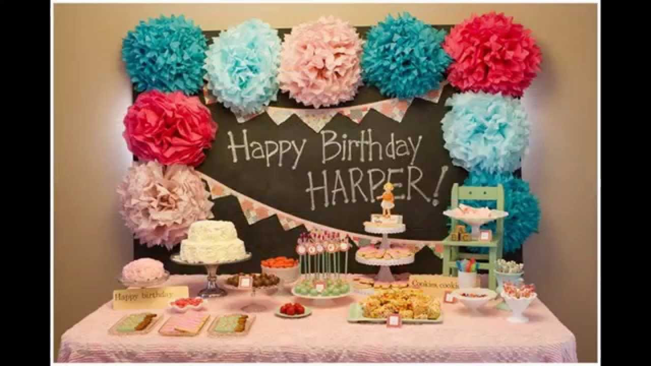 First Birthday Girl Decorations
 Baby girl first birthday party decorations at home ideas