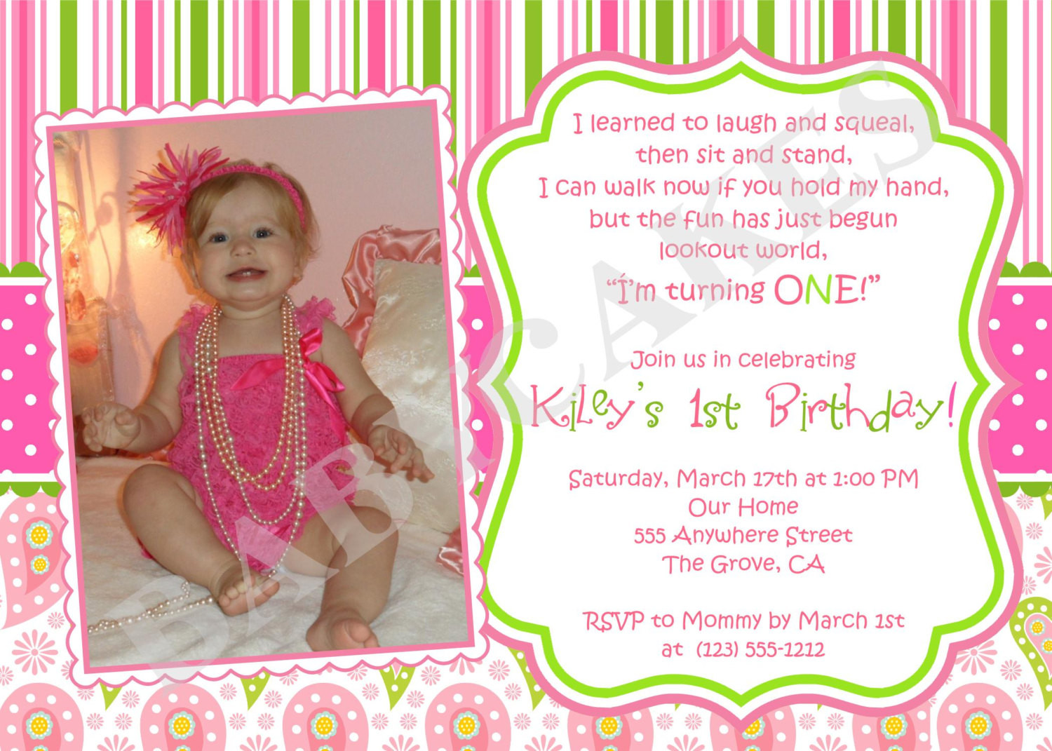First Birthday Party Invitation Wording
 First Birthday Invitation Wording Ideas – FREE Printable