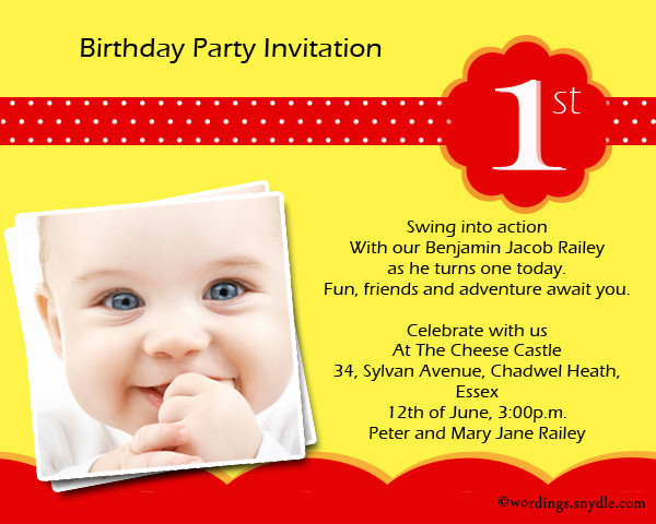 First Birthday Party Invitation Wording
 7th Birthday Party Invitation Wording – Wordings and Messages