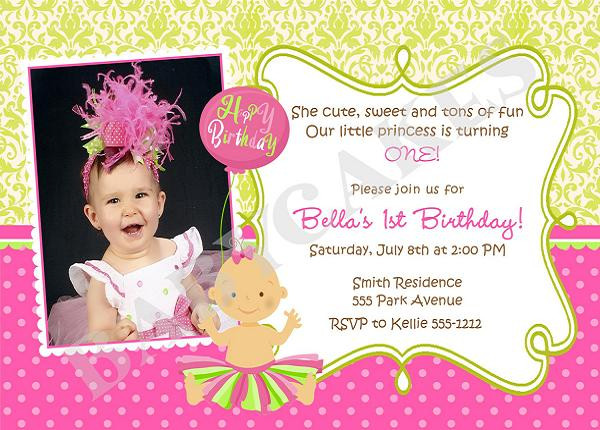 First Birthday Party Invitation Wording
 First Birthday Invitation Wording and 1st Birthday