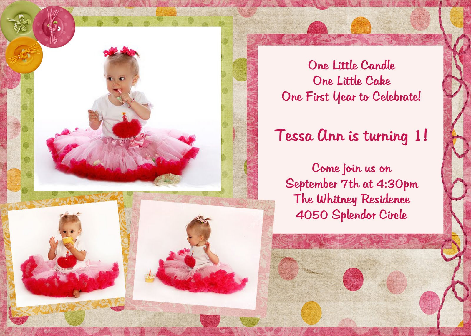 First Birthday Quotes For Invitations
 The Whitney s Tessa s First Birthday Shoot
