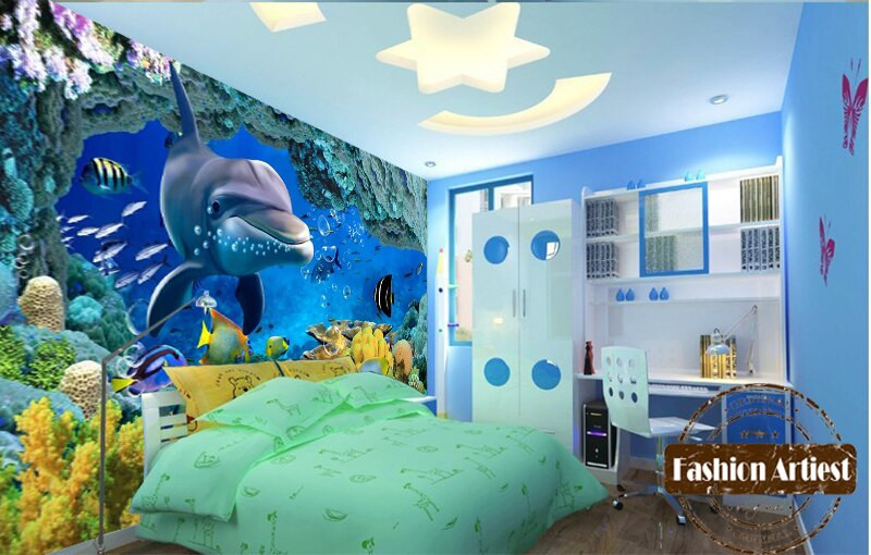 Fish Tanks For Kids Rooms
 Aquarium Wallpaper For Bedroom