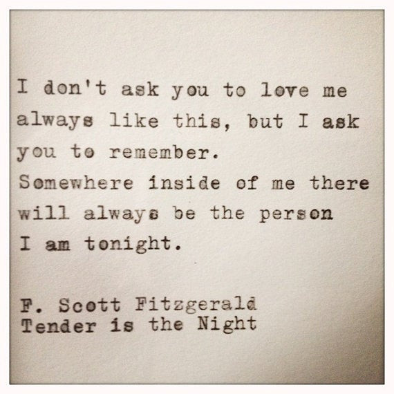 Fitzgerald Love Quotes
 F Scott Fitzgerald Love Quote Made Typewriter