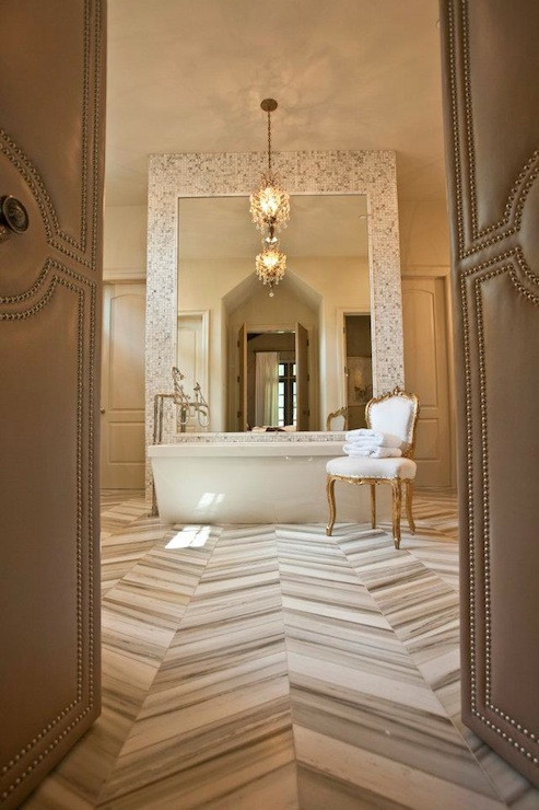 Floor And Decor Bathroom Tile
 Marble Herringbone Floor Cottage bathroom Wick Design