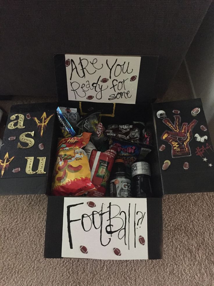 Football Gift Ideas For Boyfriend
 Football player care package Bf