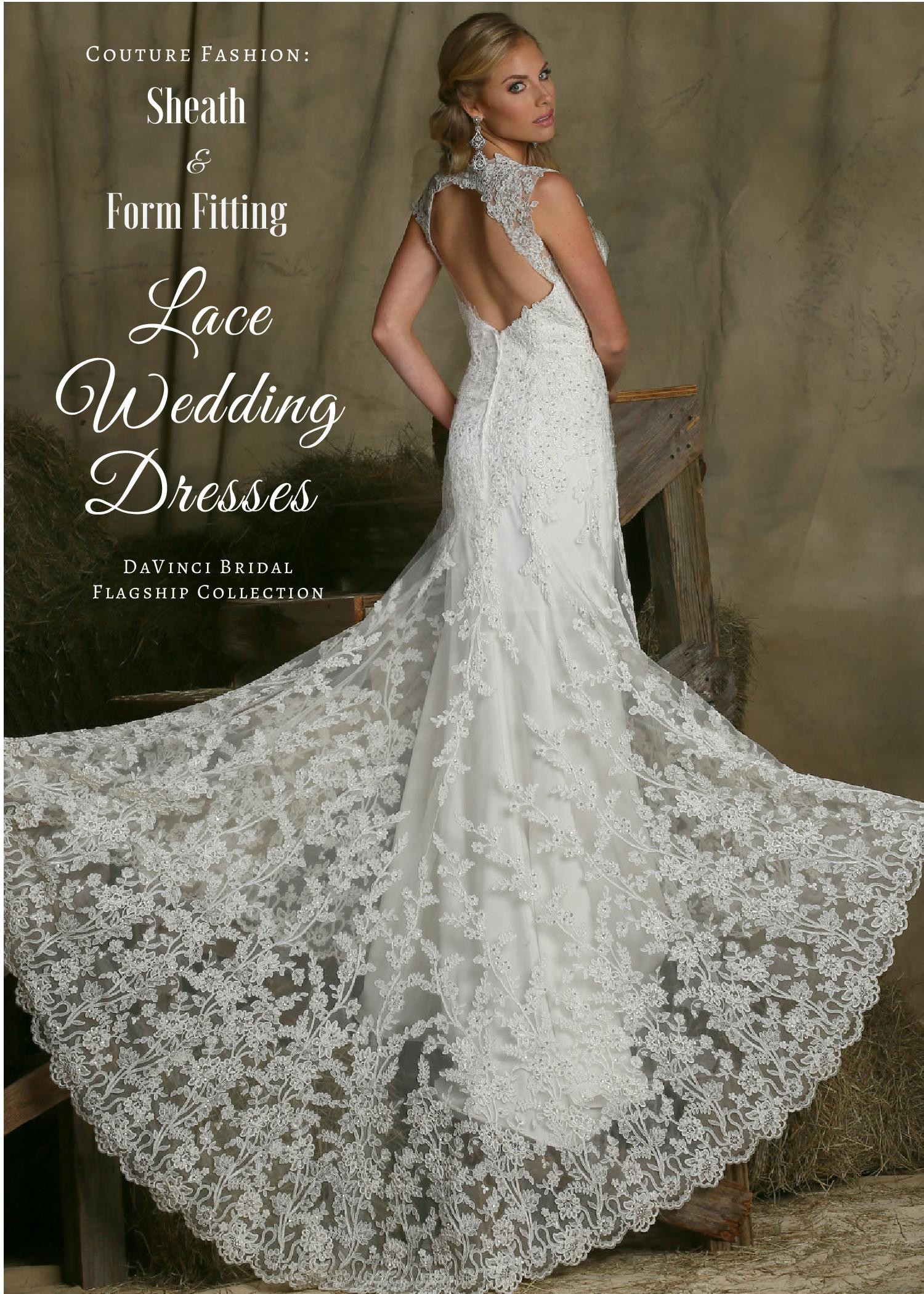 Form Fitting Wedding Dress
 Sheath & Form Fitting Lace Wedding Dresses – DaVinci