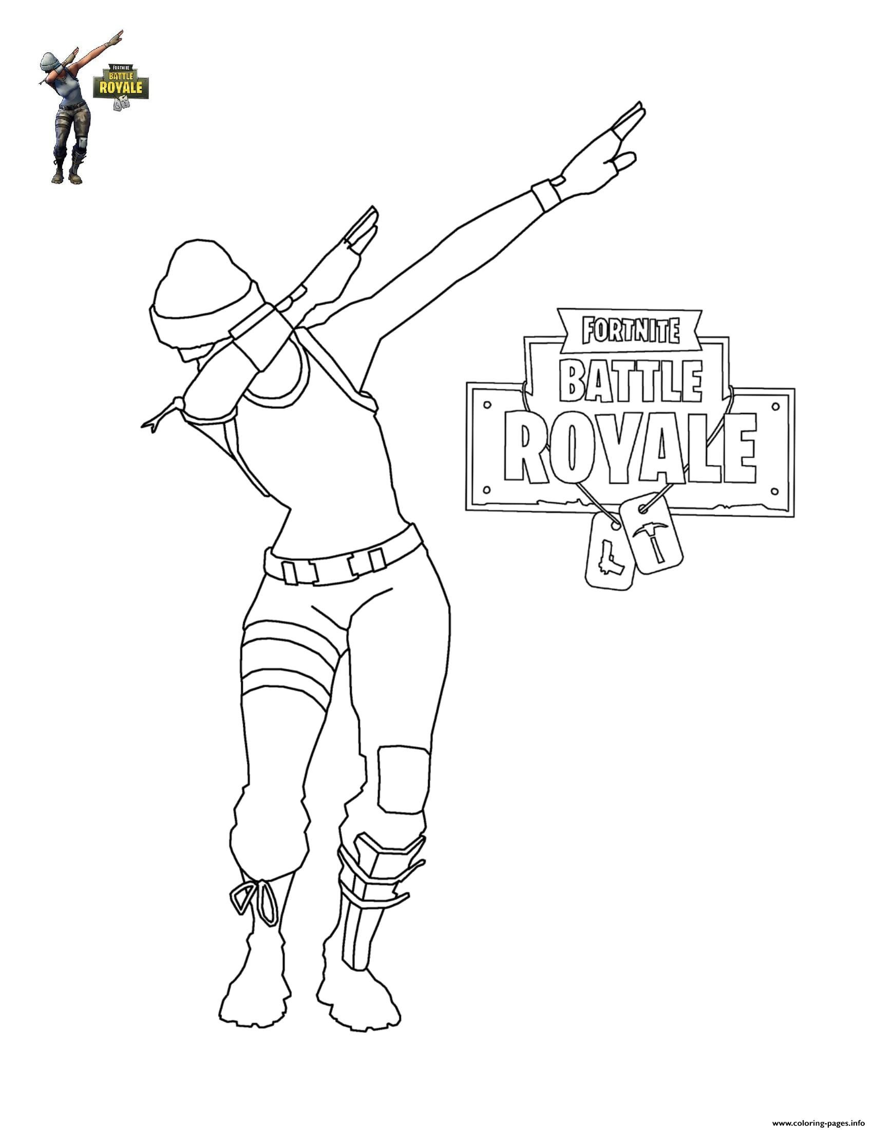 Fortnite Coloring Pages For Kids
 Print Fortnite Dab coloring pages